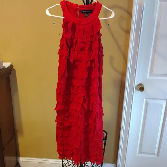 ❤️Ashley Stewart Red Ruffle Midi Dress❤️ - Picture 1 of 7